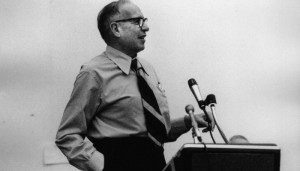 Peter Drucker - At podium